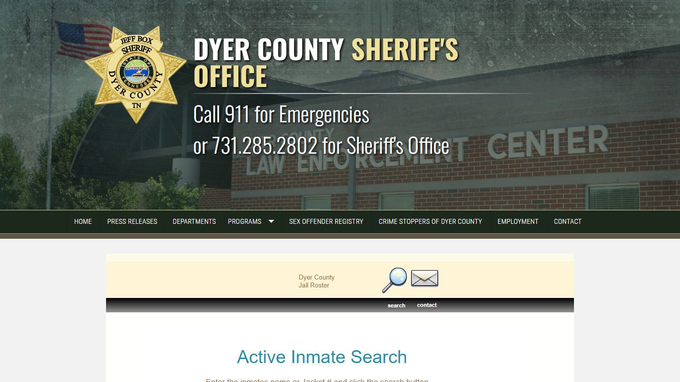 Public Jail Roster - Dyer County Sheriff's Office - Tennessee
